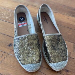 Gold Espadrilles Brand New